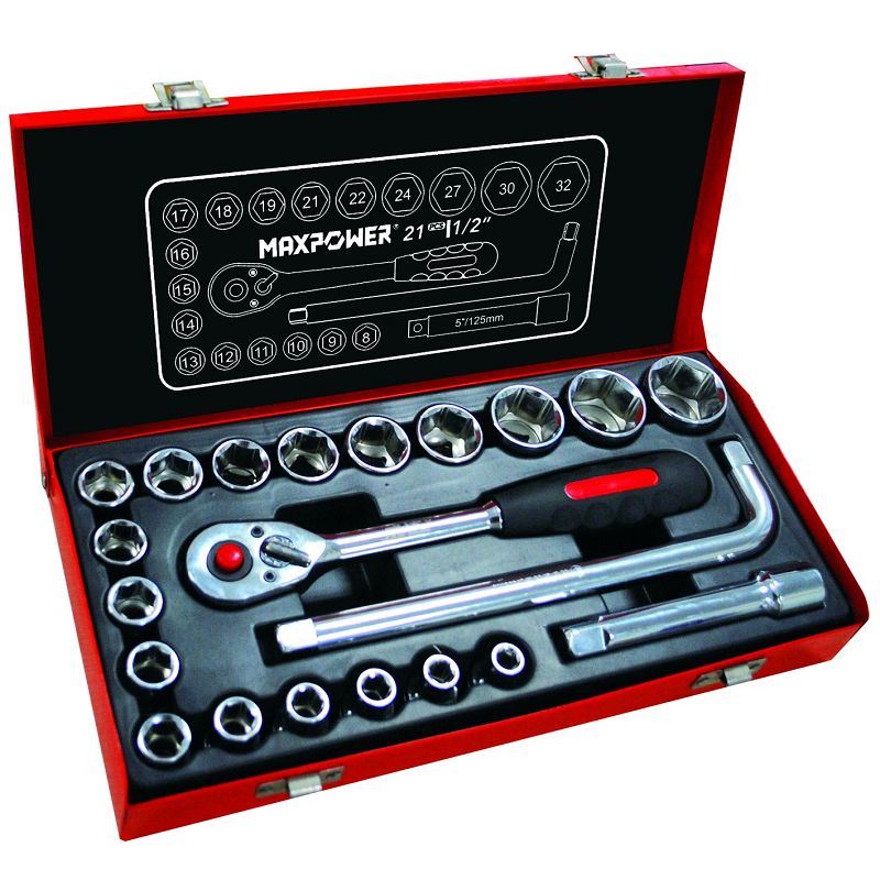 Zestaw kluczy nasadowych Dr. 21 szt. 1/2''