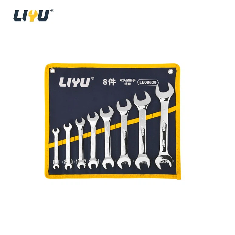 8-piece SetDouble-ended Open-ended Wrench Set, Blank Wrench Mirror Polished high quality
