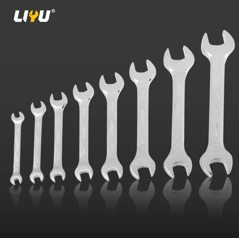 8-piece SetDouble-ended Open-ended Wrench Set, Blank Wrench Mirror Polished high quality
